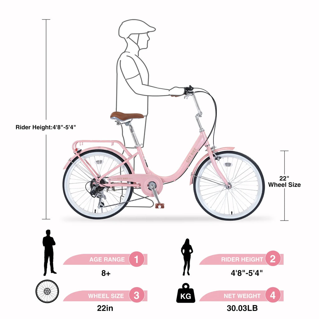 22 Inch 7 Speed Aluminium Alloy Girls Bike L2142