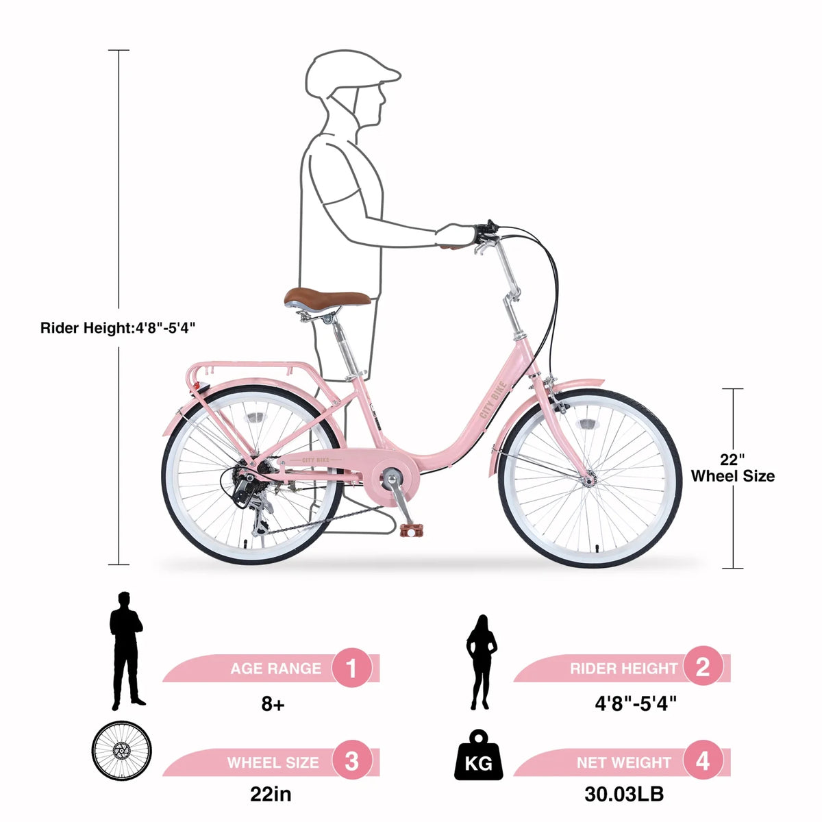 22 Inch 7 Speed Aluminium Alloy Girls Bike L2142