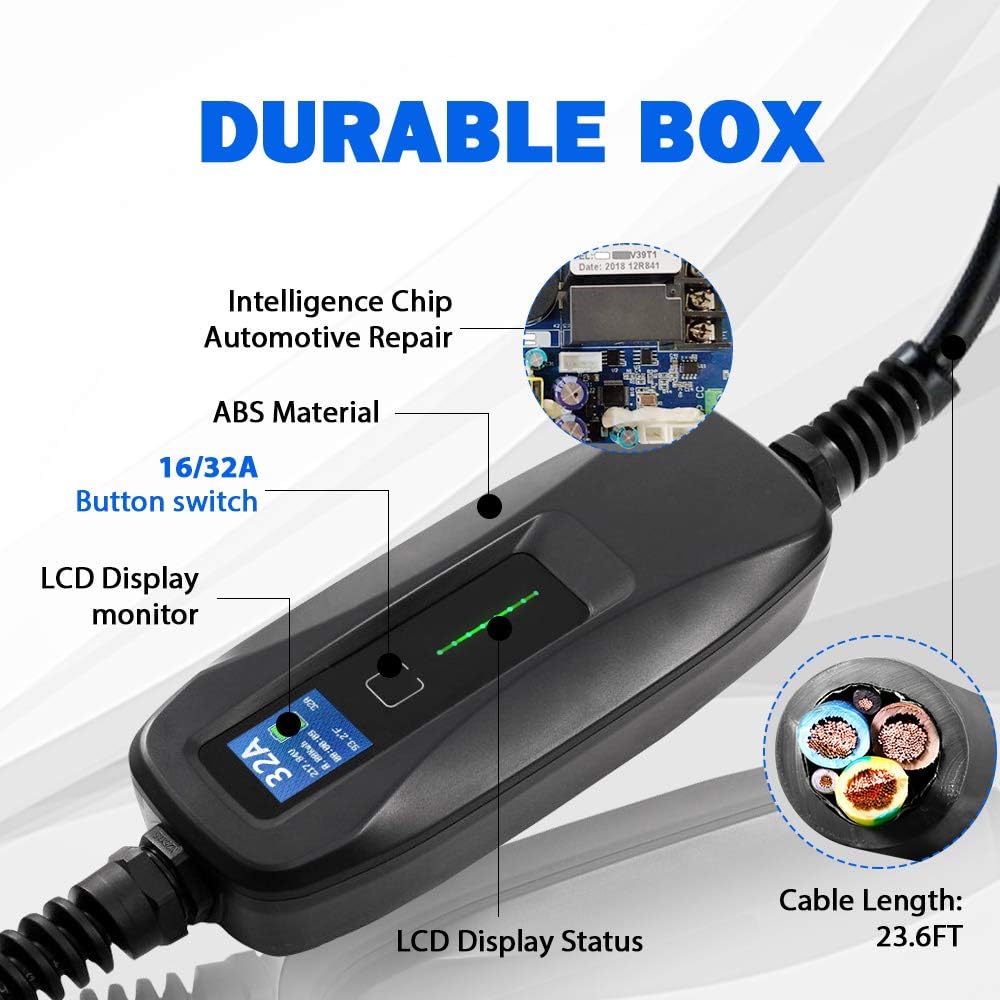 Portable Level 2 Electric Vehicle Charger 26ft N7895