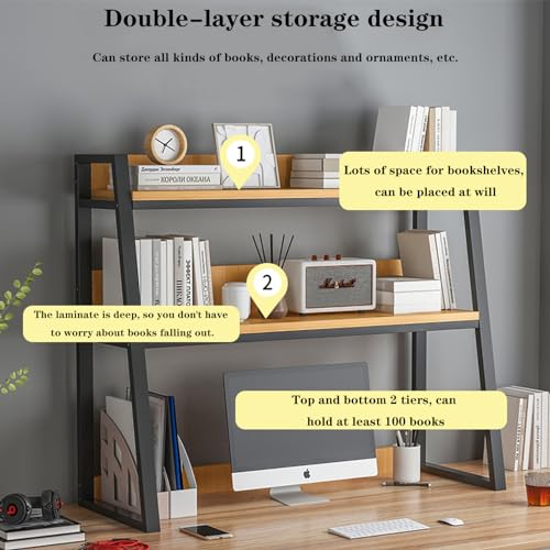 3-Tier Metal Wood Desk Bookshelf Y58301