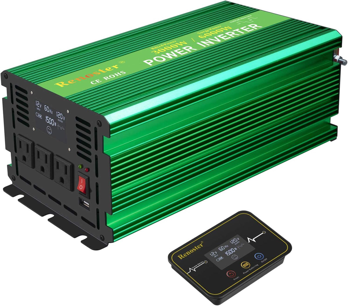 12V to 120V Modified Sine Wave Power Inverter with LCD Display 3000W K362