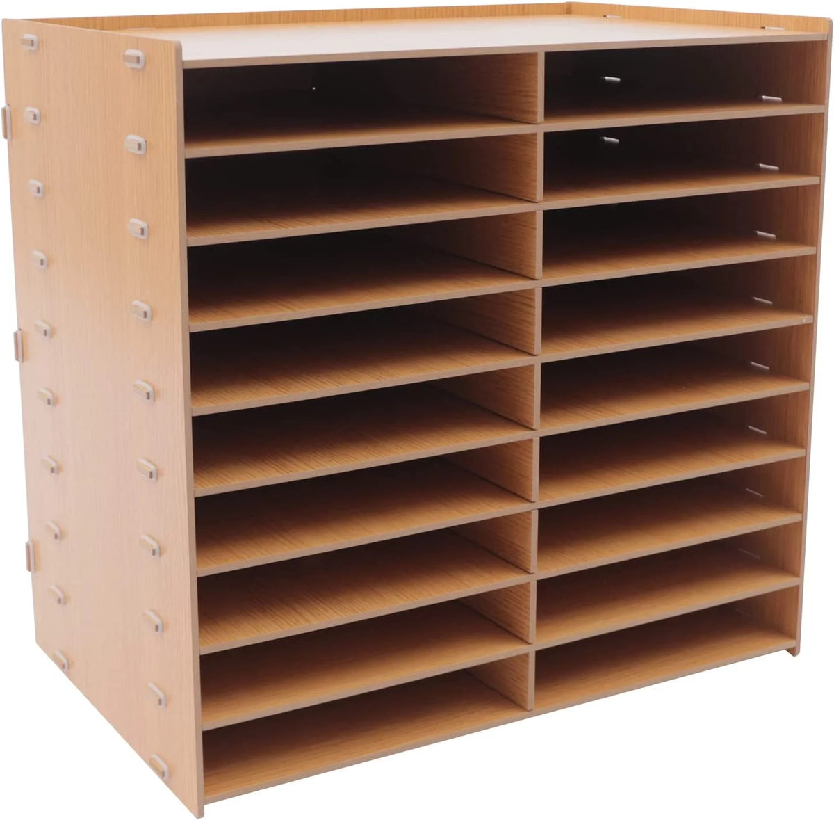 9-Tier Golden Oak Letter Tray Paper Organizer Rack S824