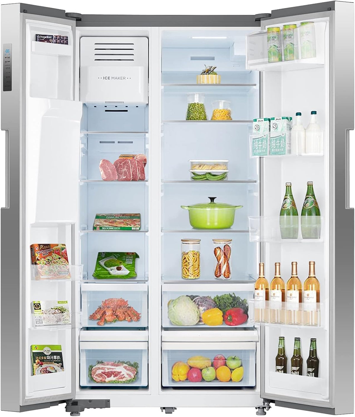 26.3 Cu. Ft Stainless Steel French Door Refrigerator with Auto Ice Maker and Water Dispenser T957