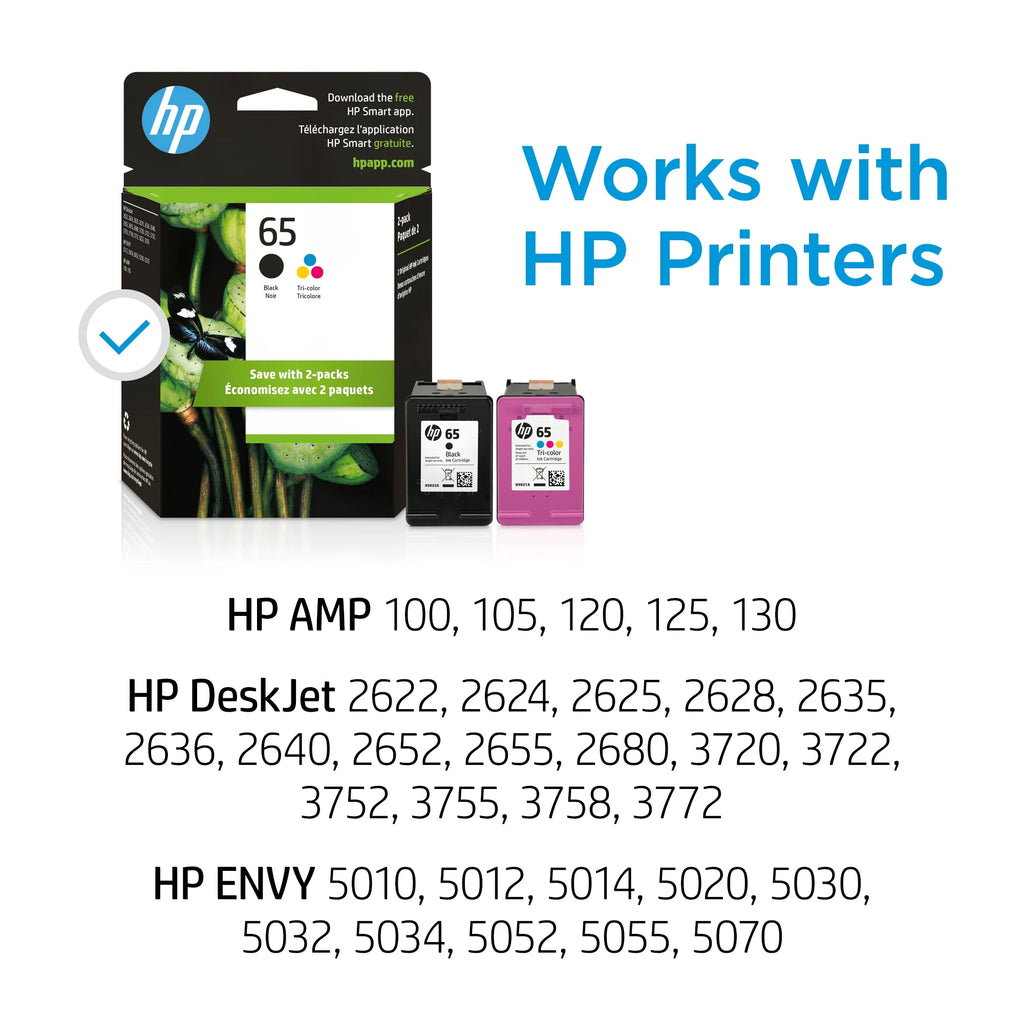HP 65 2-pack Black/Tri-color Ink Cartridges S23034