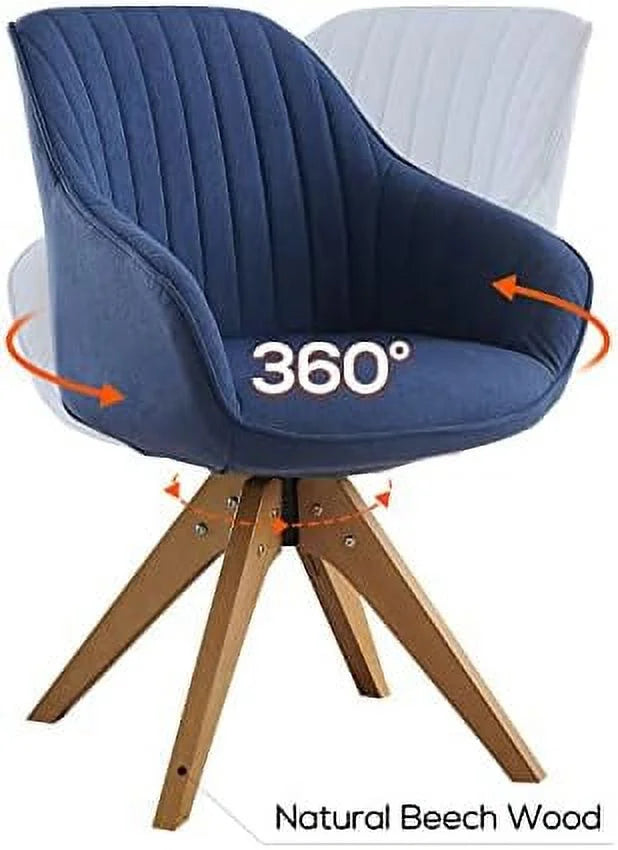 Mid Century Modern Swivel Accent Chair with Beech Wood Legs J540