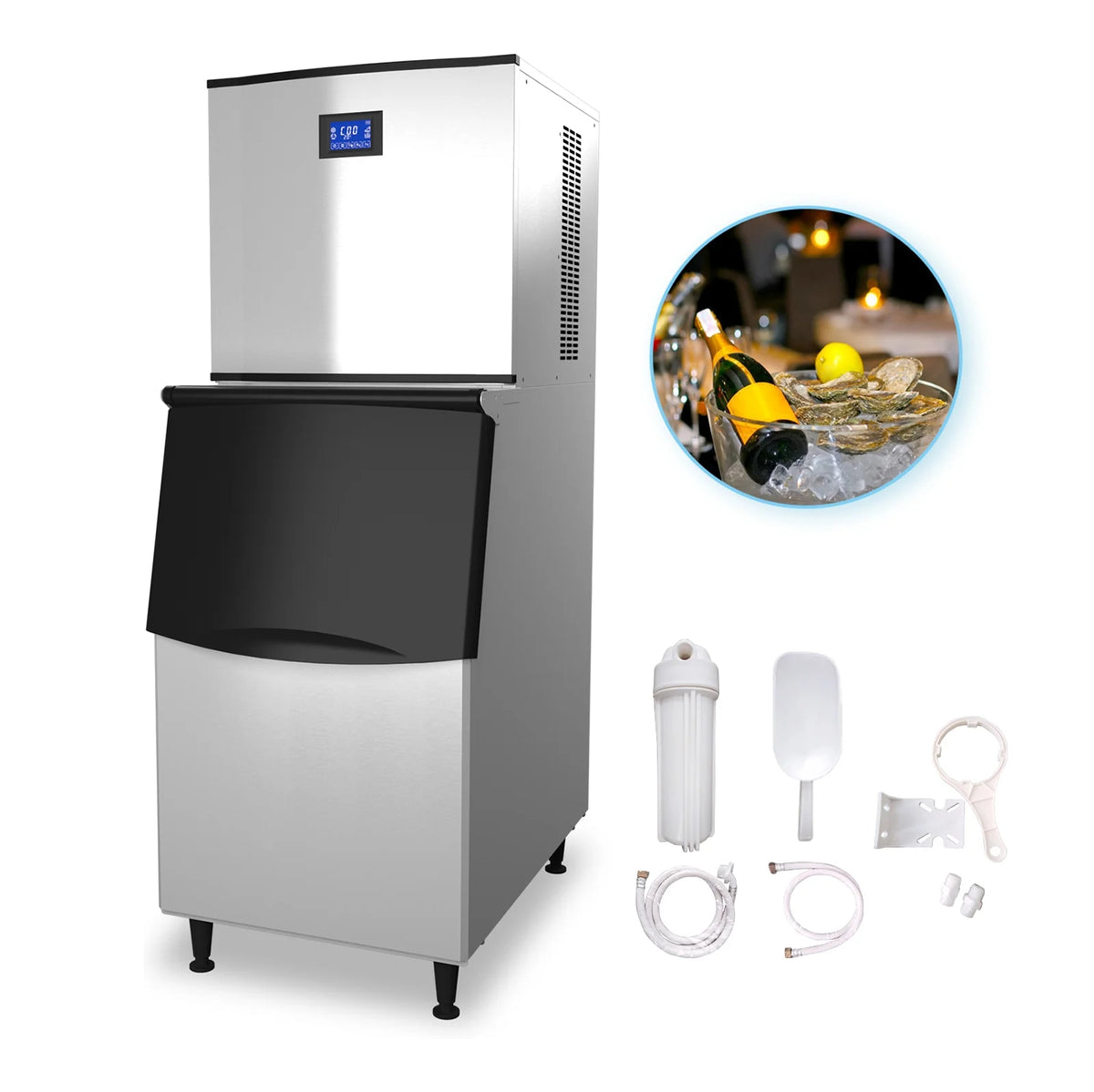Commercial Cube Ice Machine 550 LBS/Day Auto Cleaning Air Cooling Z856795
