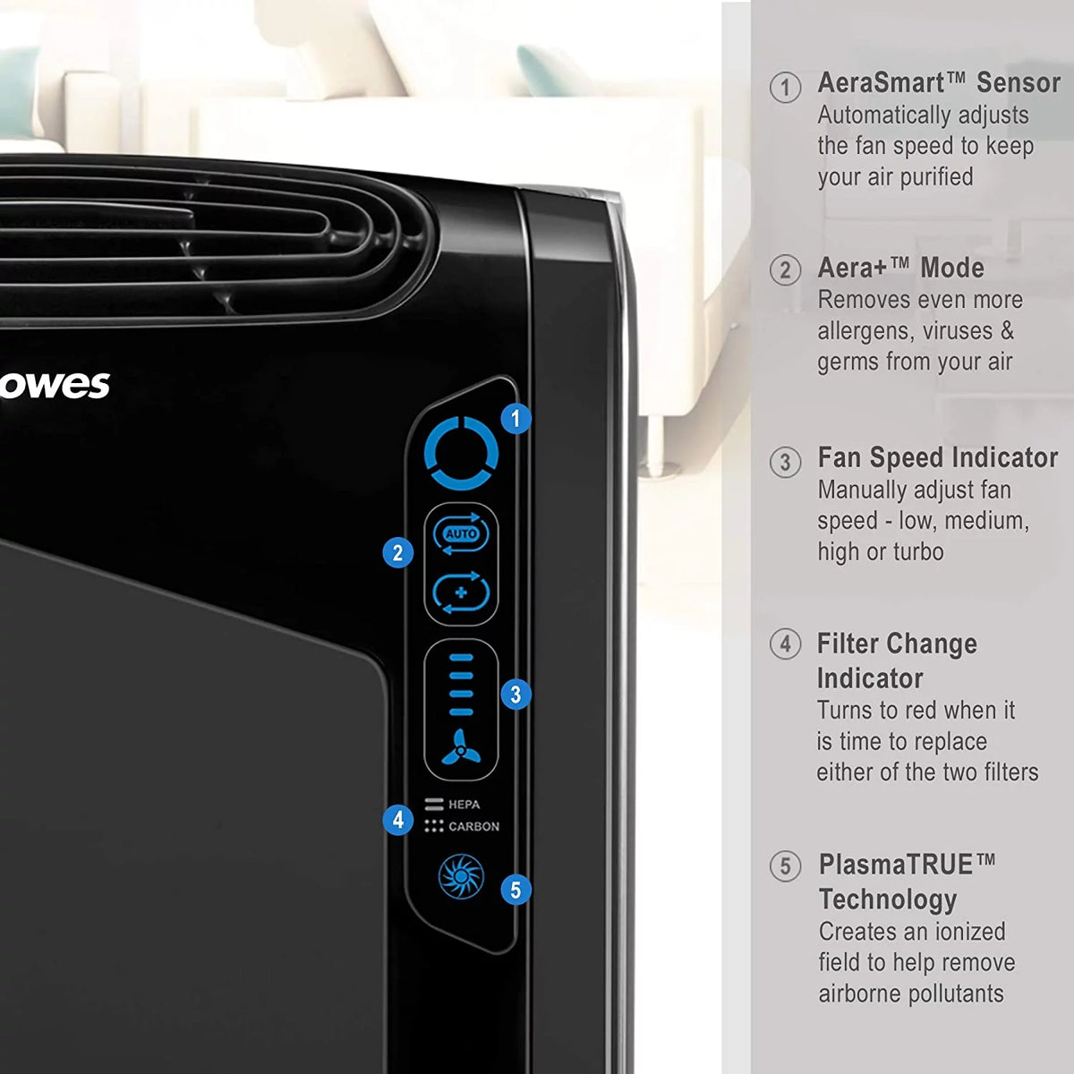 Black True HEPA Air Purifier B6812