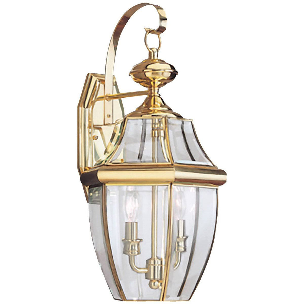 Antique Brushed Nickel Two Light Outdoor Wall Lantern D5585
