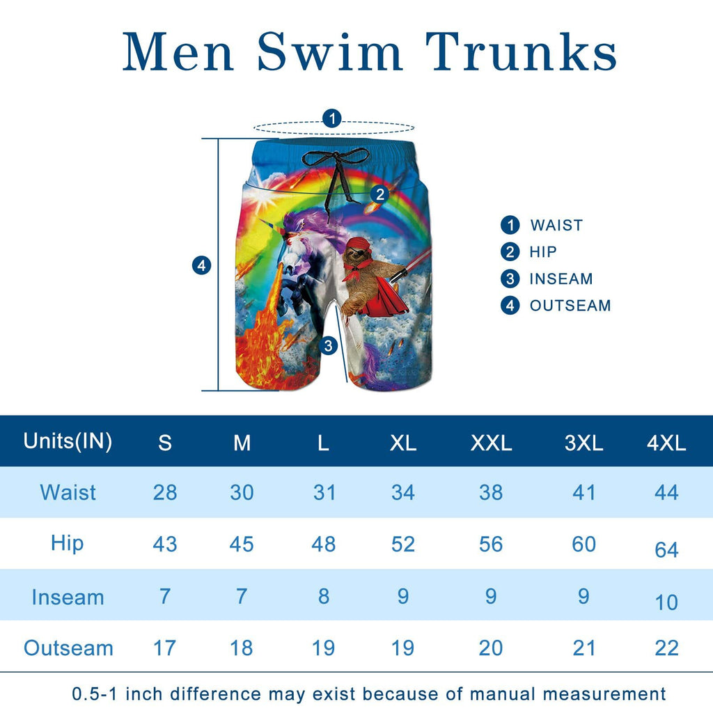 Men's Quick Dry Printed Board Shorts with Mesh Lining M52282