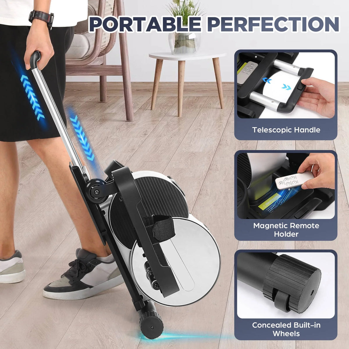 Under Desk Elliptical Machine with APP & Bluetooth O8544