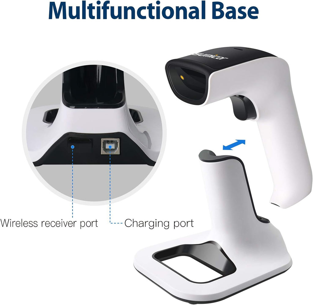 2D Bluetooth Barcode Scanner with Stand Pack of 2 Q130