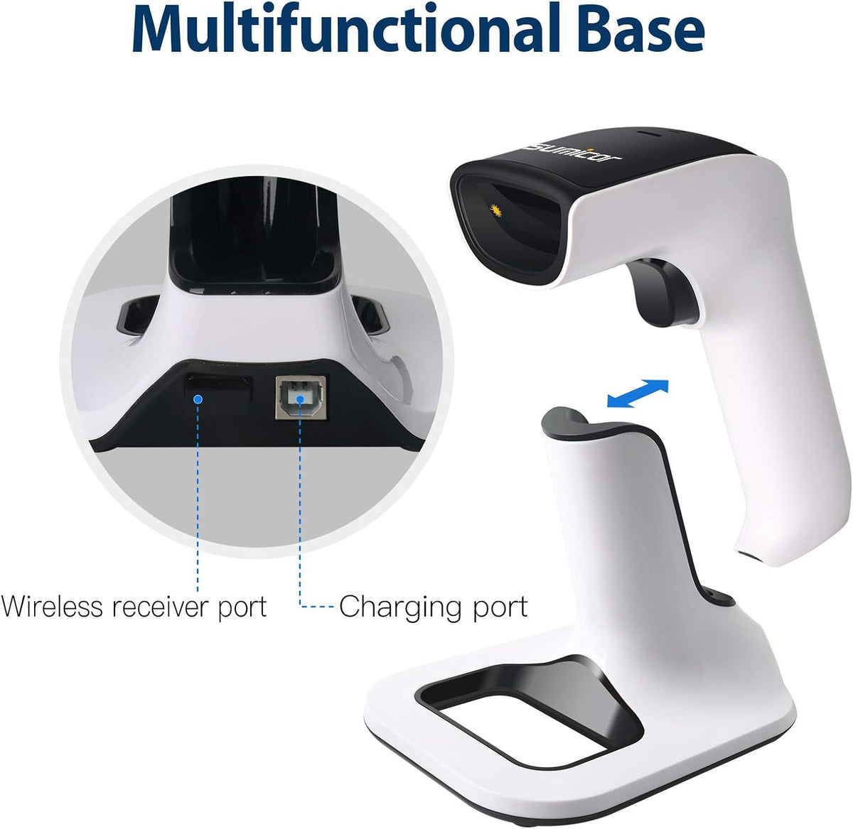 2D Bluetooth Barcode Scanner with Stand Pack of 2 Q130