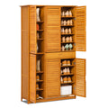 Bamboo 10 Tiers 1 Drawer Shoes Cabinet with Shutter Doors B1182