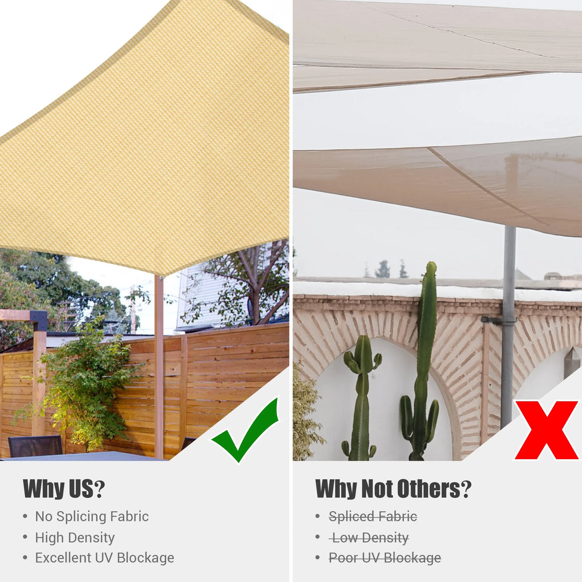 Beige Rectangle Sun Shade Sail B609