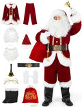 11PCS Deluxe Adult Red Santa Suit G36463