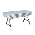 White Granite Set of 4 Rectangle Folding Table O79352