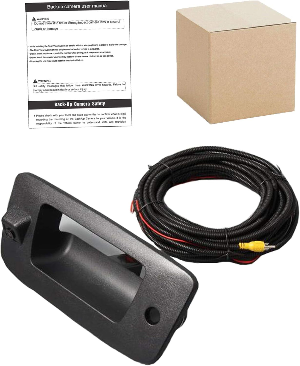 Black Waterproof Tailgate Handle Backup Camera O64943
