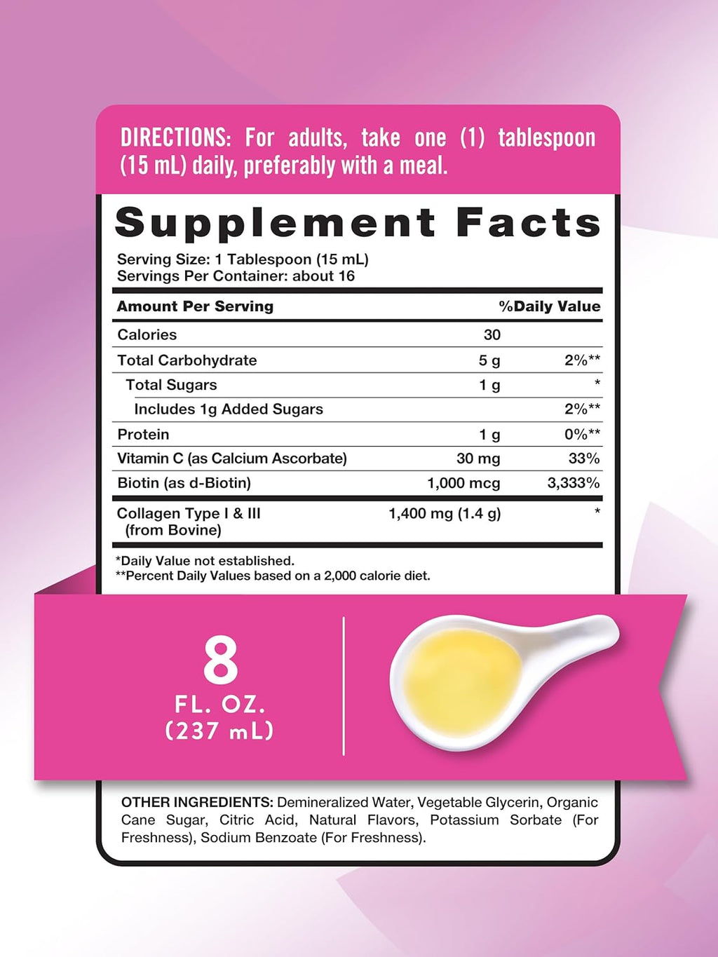 8 oz Liquid Collagen Supplement Y373