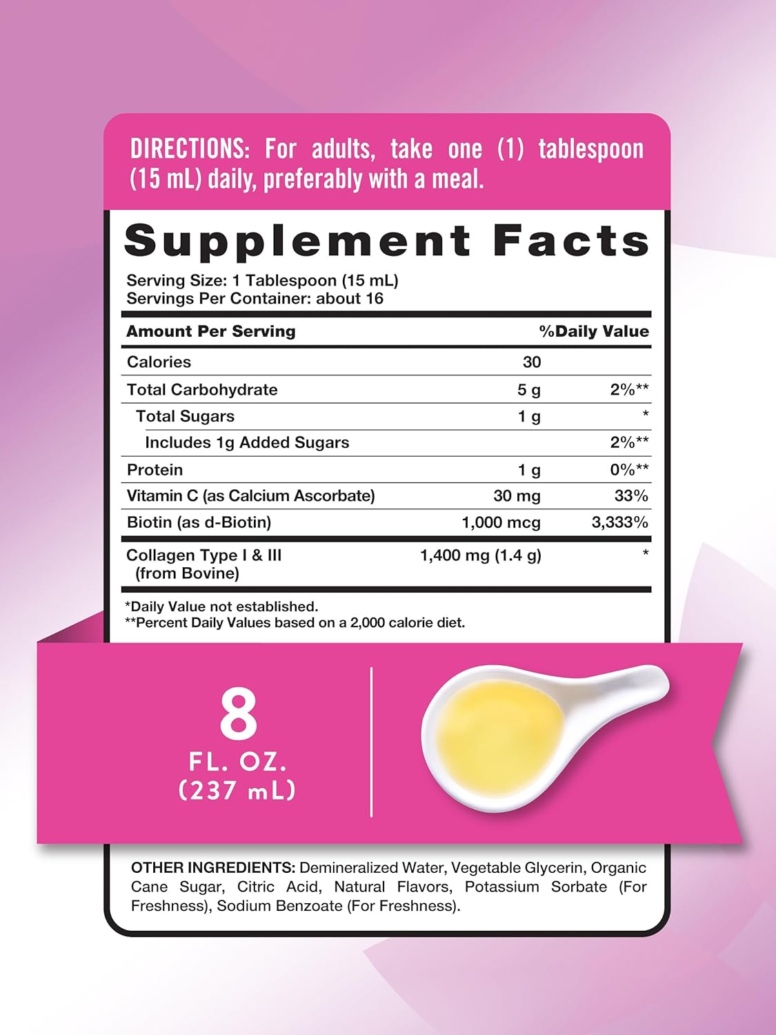 8 oz Liquid Collagen Supplement Y373