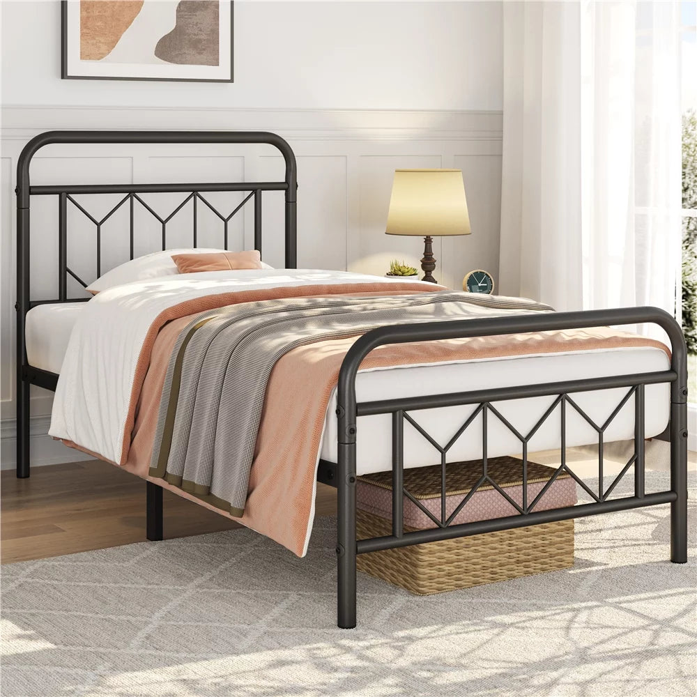 Twin Black Metal Bed Frame F18209