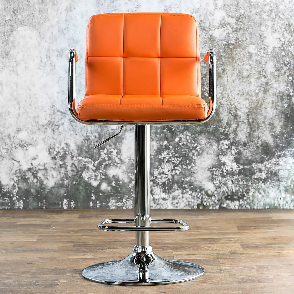 Green Adjustable Swivel Barstool Set of 2 O872981