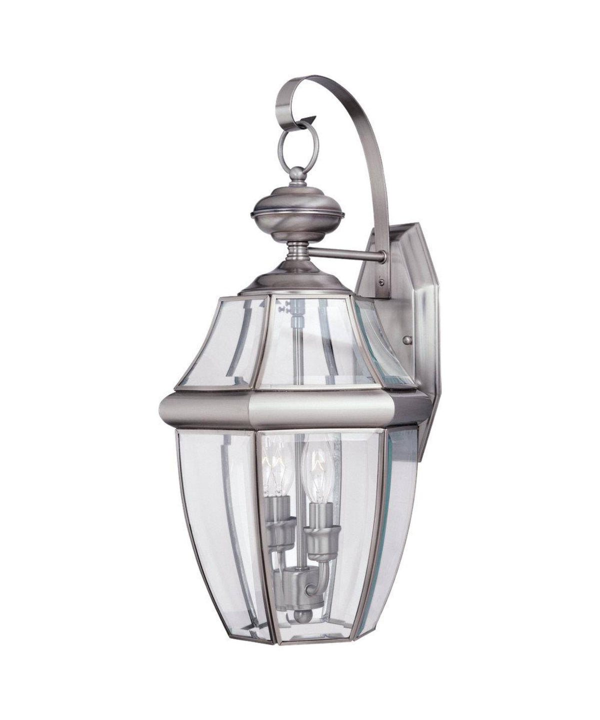 Antique Brushed Nickel Two Light Outdoor Wall Lantern D5585
