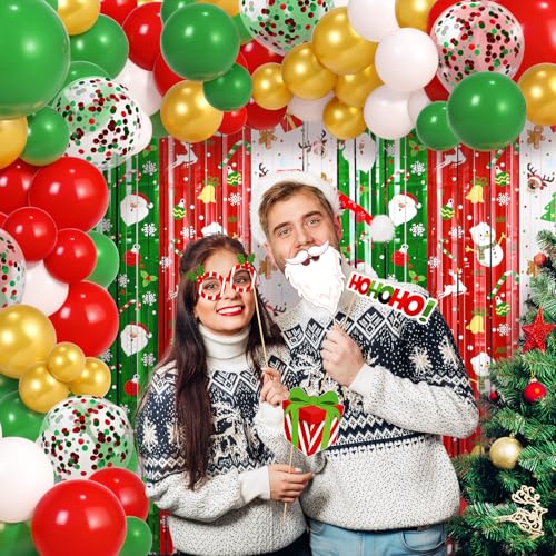 150 PCS Christmas Foil Fringe Curtains Balloons Garland Arch Kit U48868