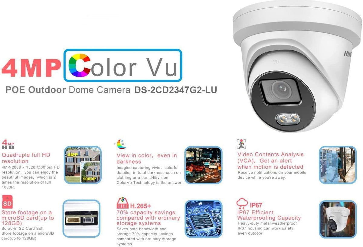 4MP ColorVu IP Turret Dome Camera Z1670