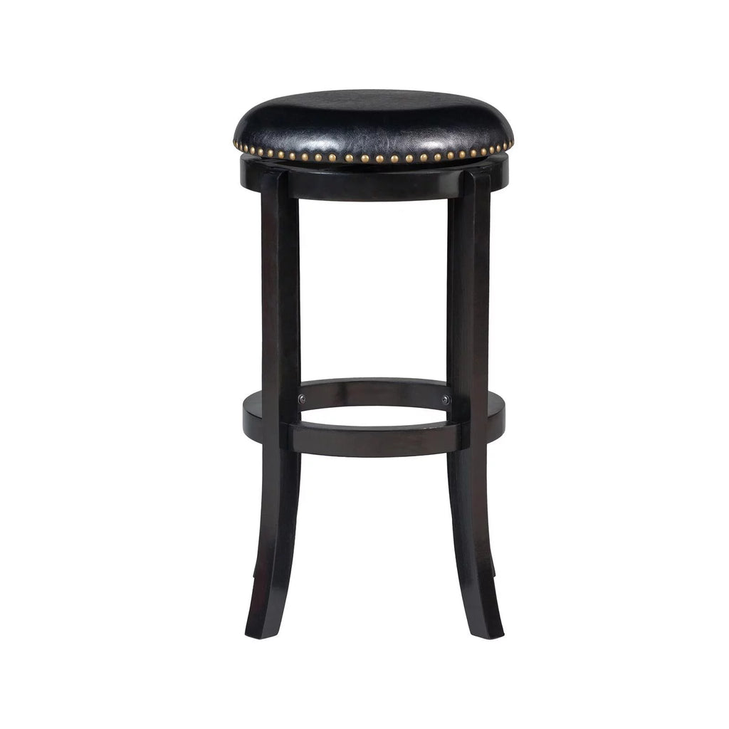 Black 24in. Backless Swivel Wood Counter Stool L872