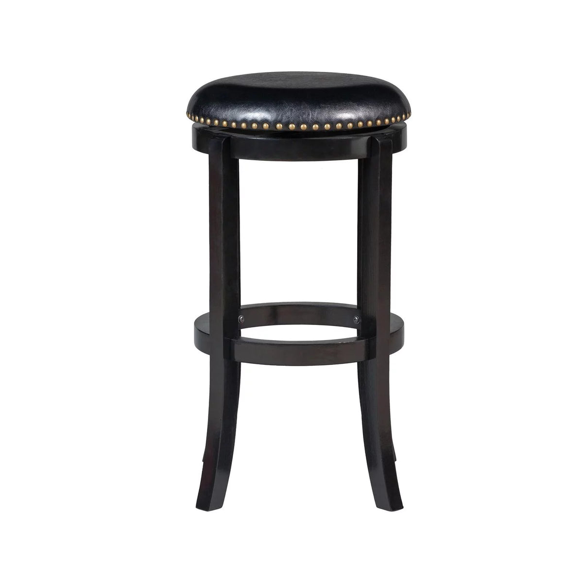 Black 24in. Backless Swivel Wood Counter Stool L872