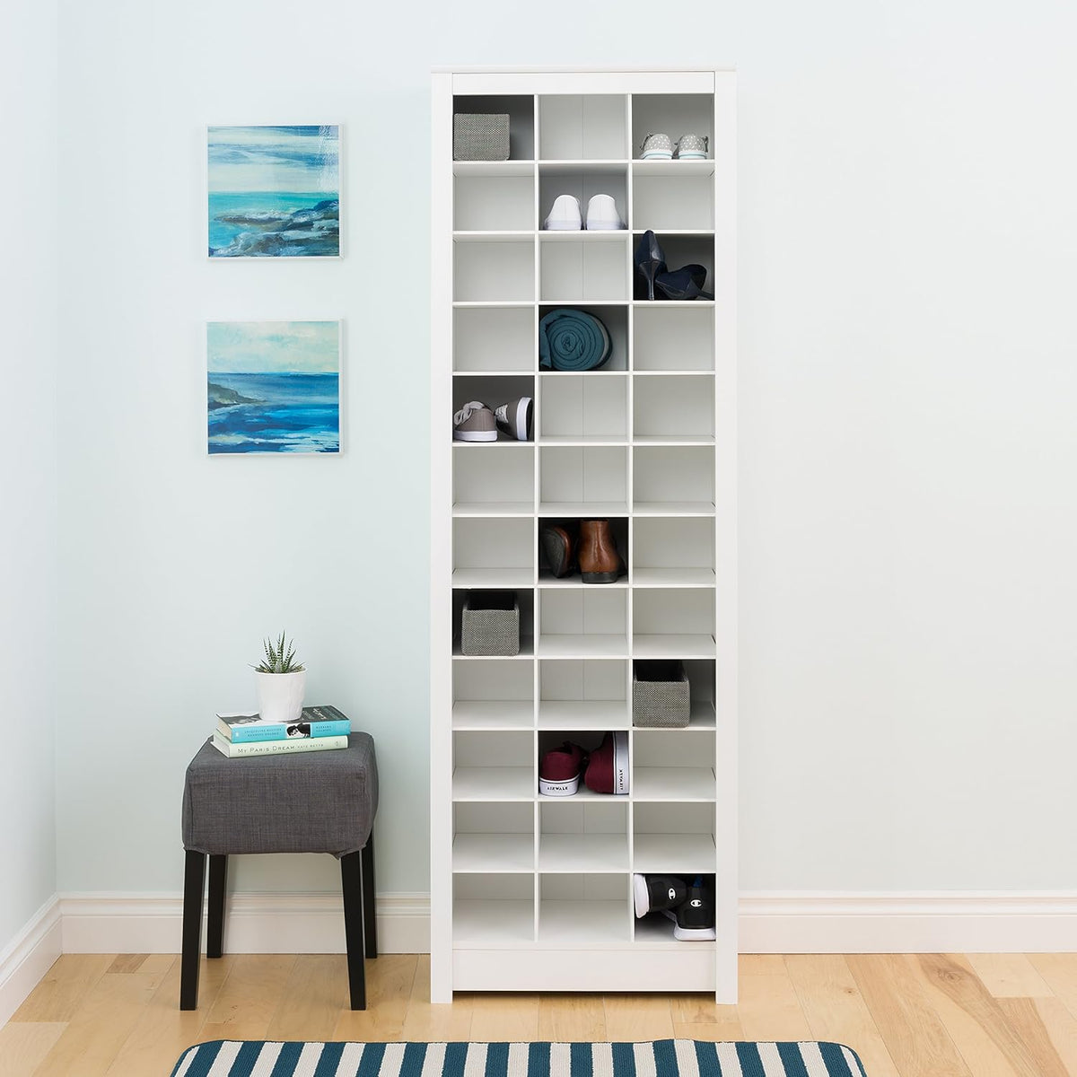 White Shoe Storage Cabinet E60925