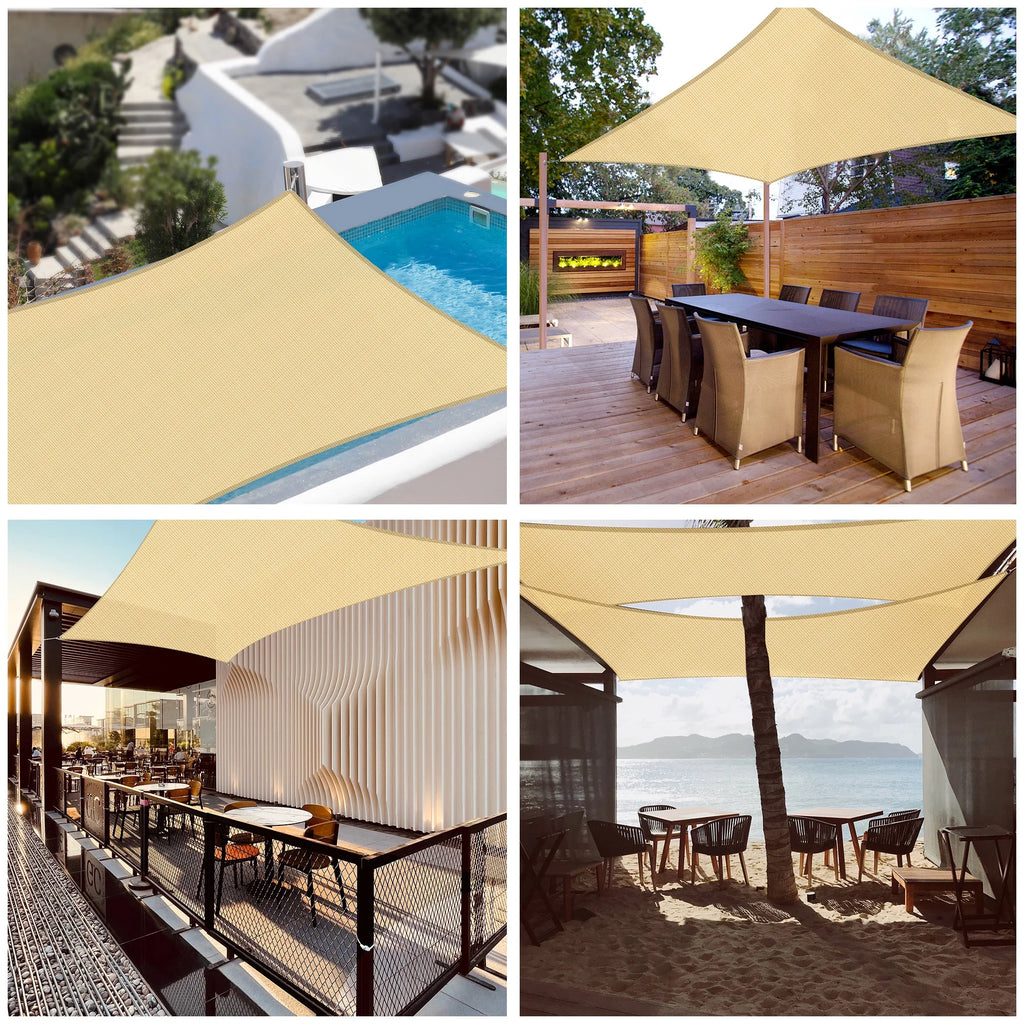Beige Rectangle Sun Shade Sail B609