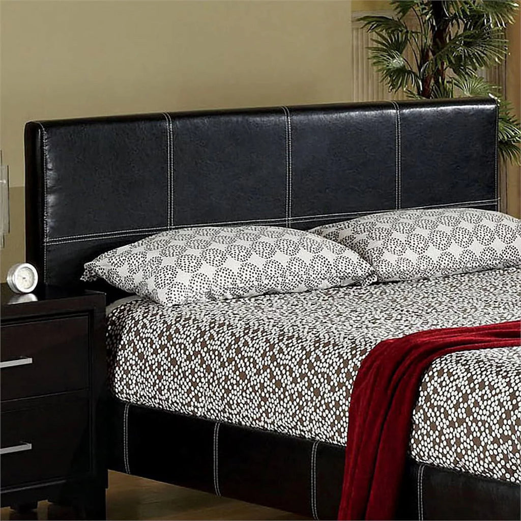 Espresso Faux Leather Full Platform Bed Q885