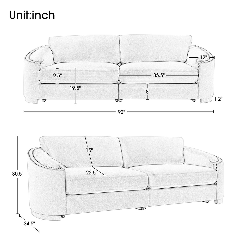 Gray 2 Seat Upholstery Loveseat Sofa L95320