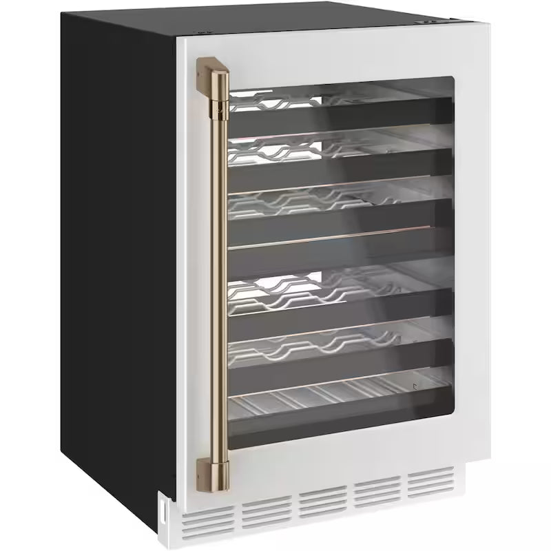 24 in. 46-Bottle Wine Beverage Cooler in Matte White E3320