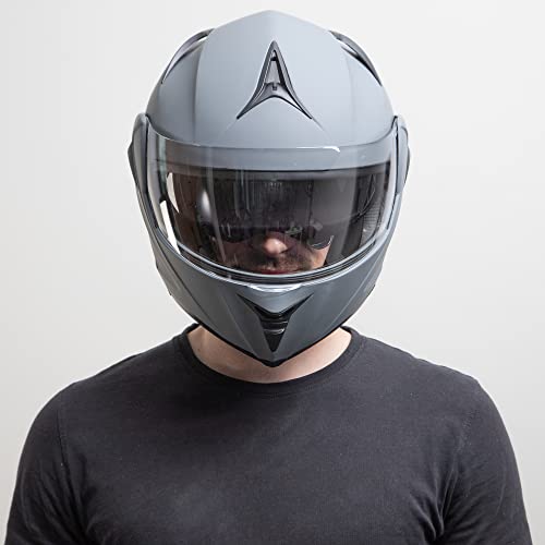 Modular Motorcycle Helmet with Dual Visor Full Face Flip Up A682