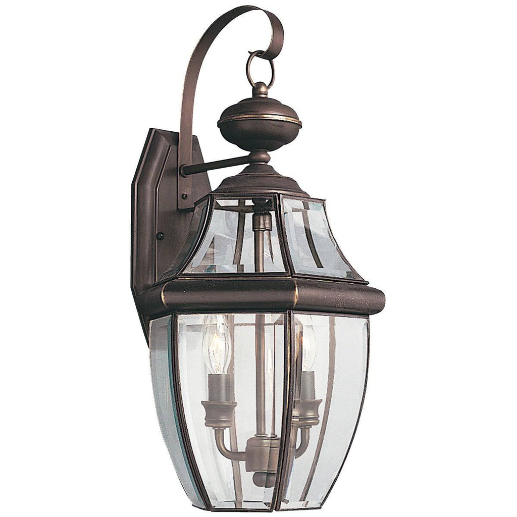 Antique Brushed Nickel Two Light Outdoor Wall Lantern D5585