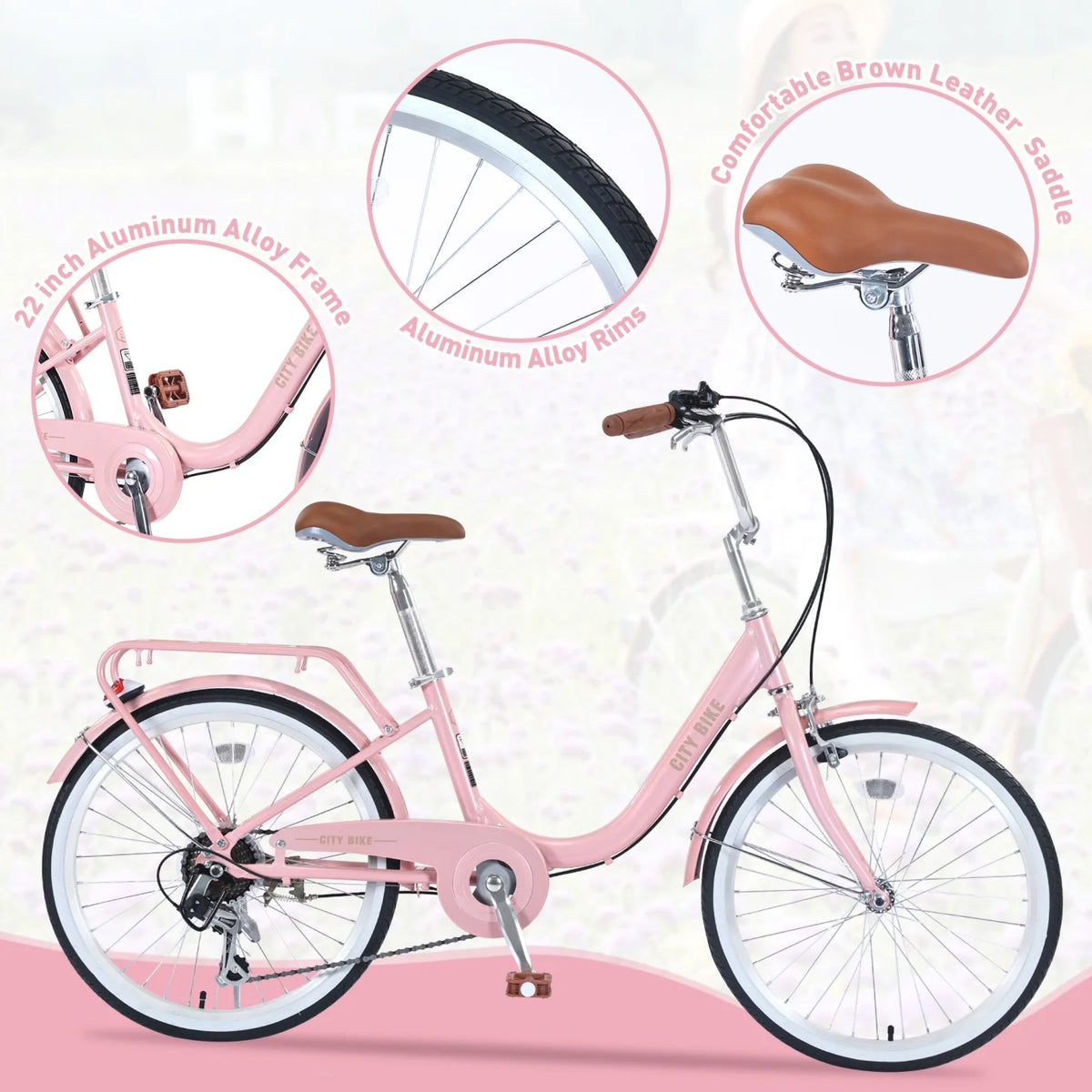 22 Inch 7 Speed Aluminium Alloy Girls Bike L2142