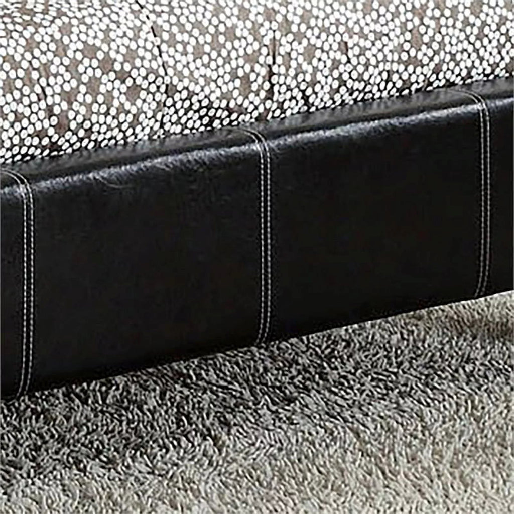 Espresso Faux Leather Full Platform Bed Q885