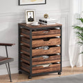 5 Drawer Wood Storage Dresser Cabinet with Wheels M94418
