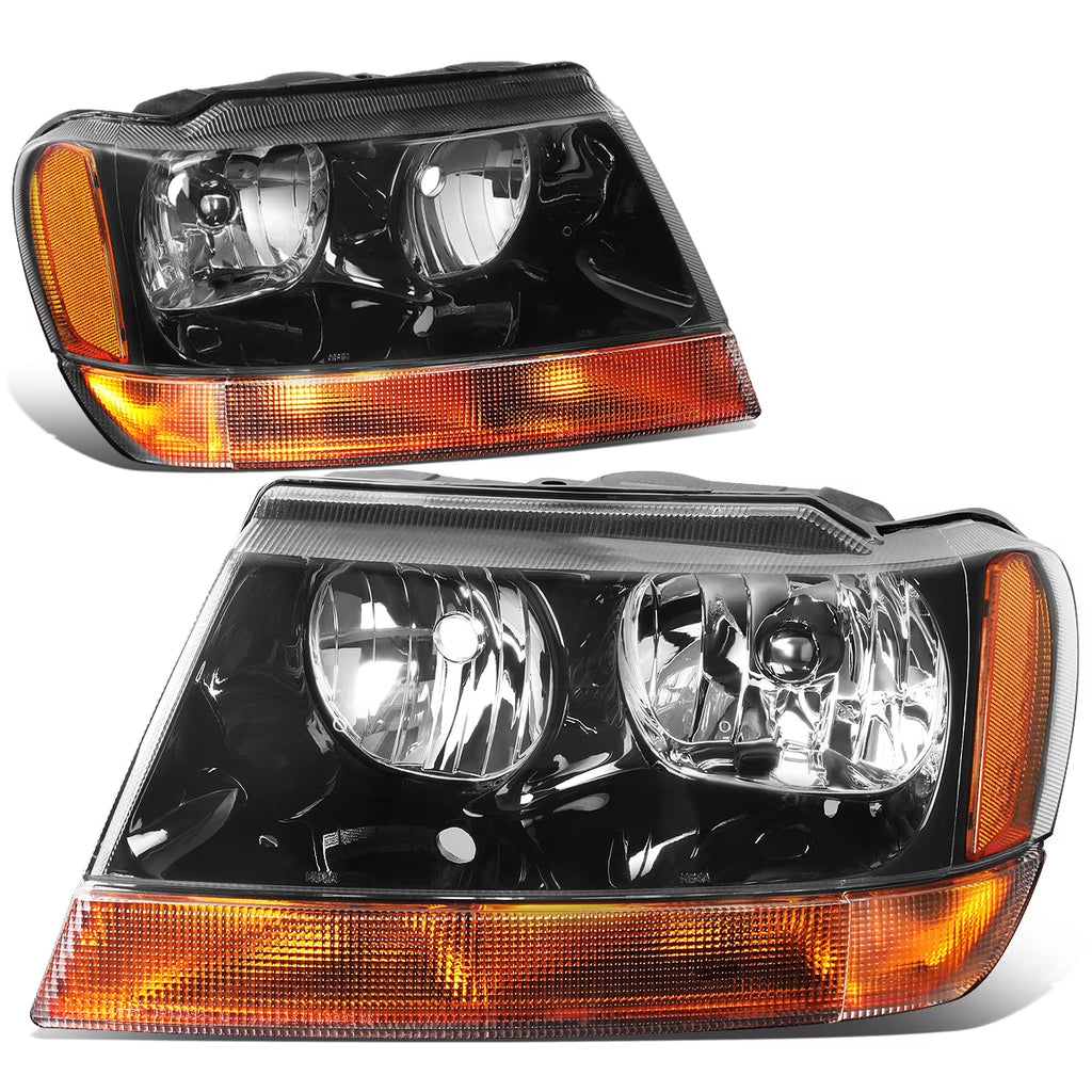 Black Housing Amber Side Headlight Headlamps for Jeep Grand Cherokee L752091
