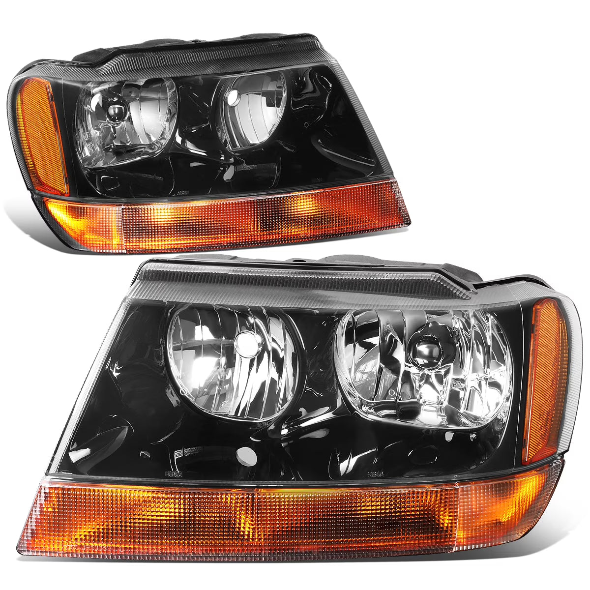 Black Housing Amber Side Headlight Headlamps for Jeep Grand Cherokee L752091