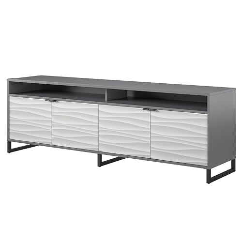 1 Door 3 Drawer Accent Cabinet, Faux Wave/Graphite P5943