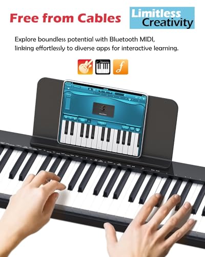 88 Keys Semi-weighted Digital Piano Set with Stand, Carrying Case, Sustain Pedal, Headphones N5946