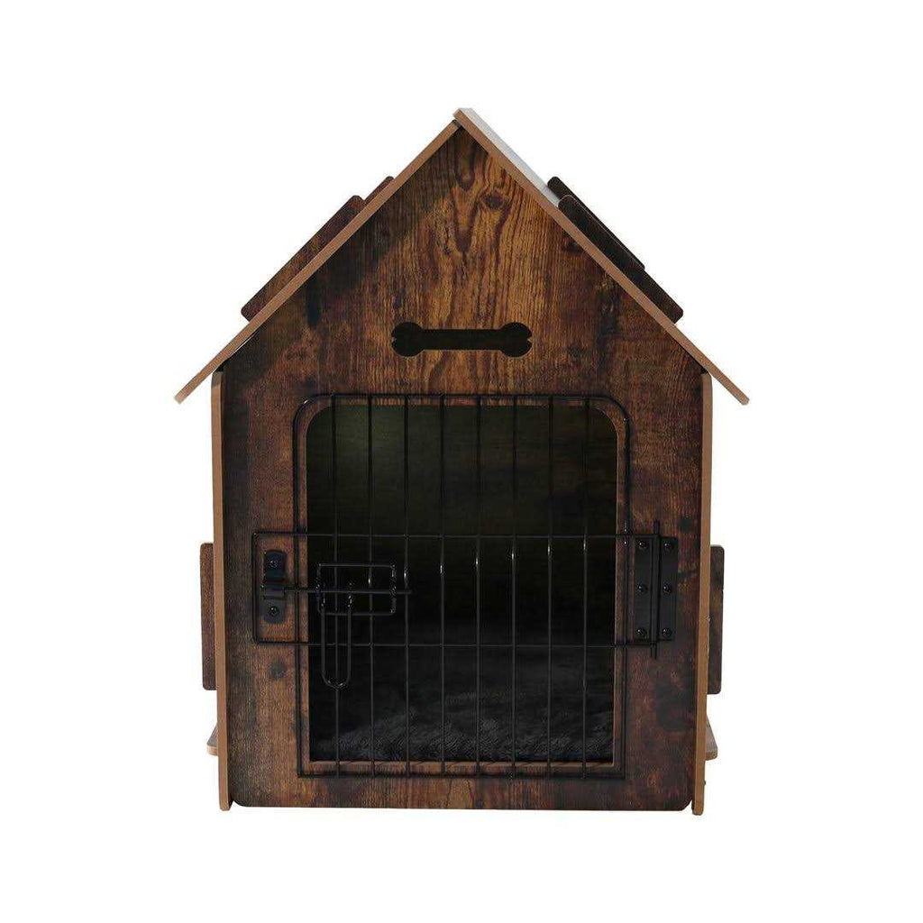 Wooden Pet House with Roof Removable Mat Lockable Door A66900