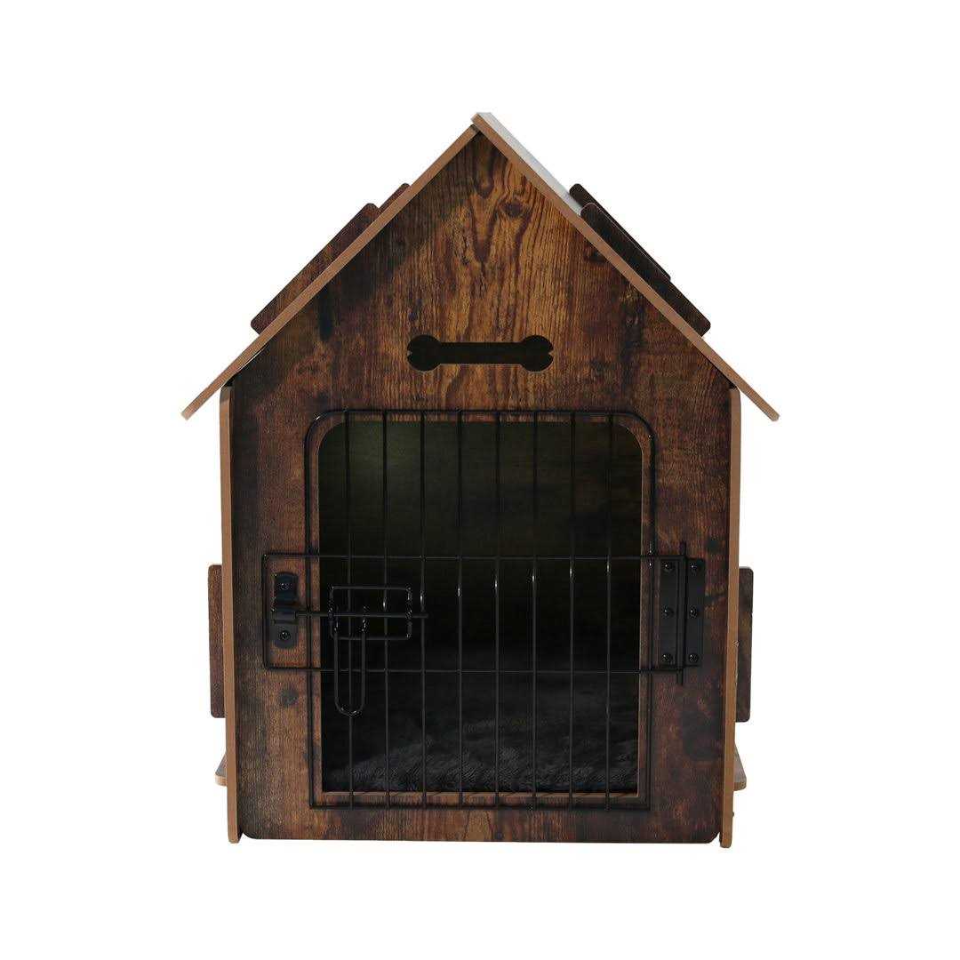 Wooden Pet House with Roof Removable Mat Lockable Door A66900