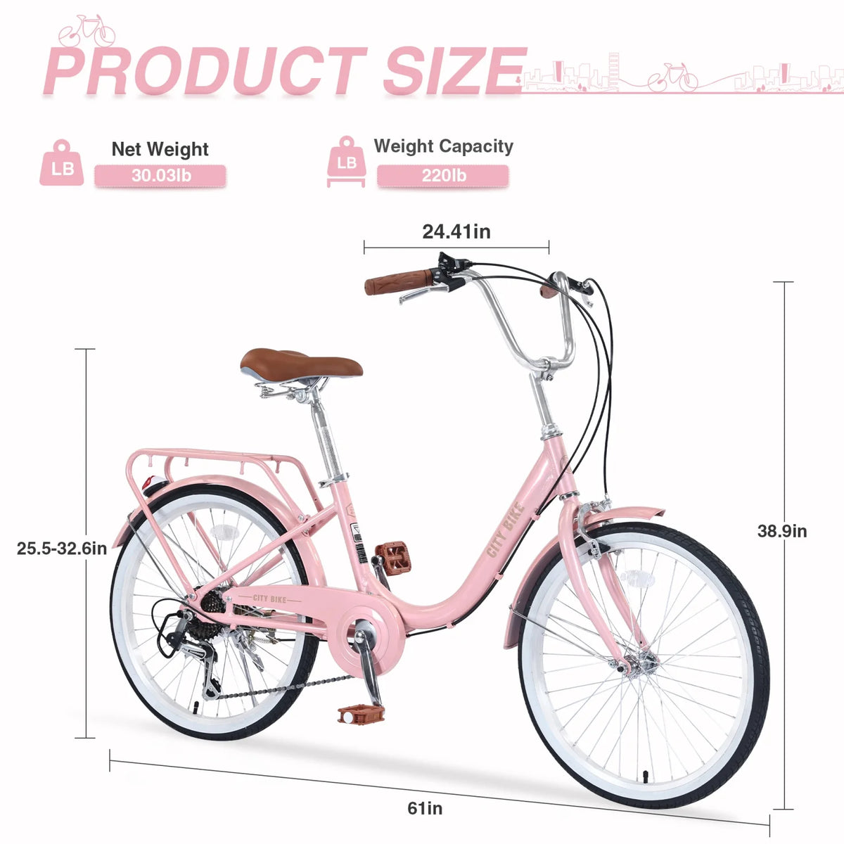 22 Inch 7 Speed Aluminium Alloy Girls Bike L2142