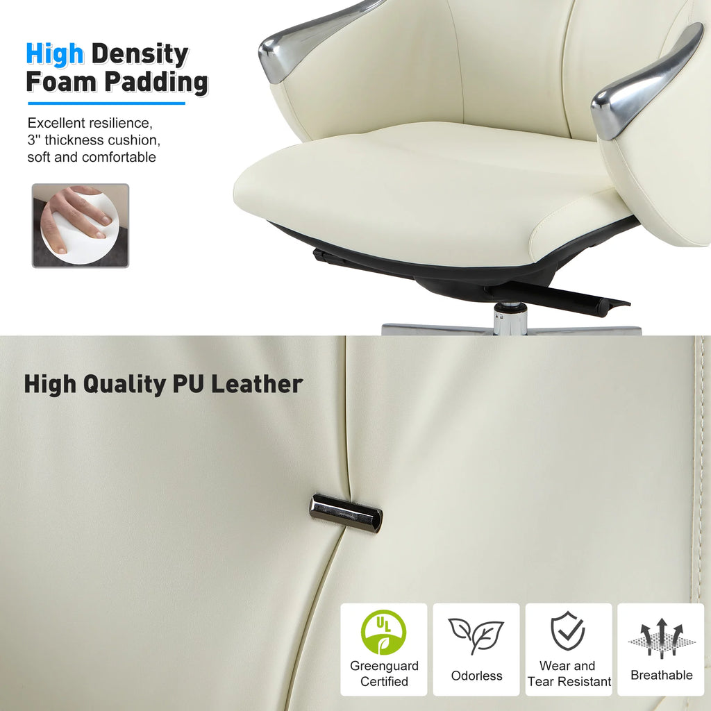 High Back Ergonomic Leather Office Chair with Adjustable Height and Tilt Z259285