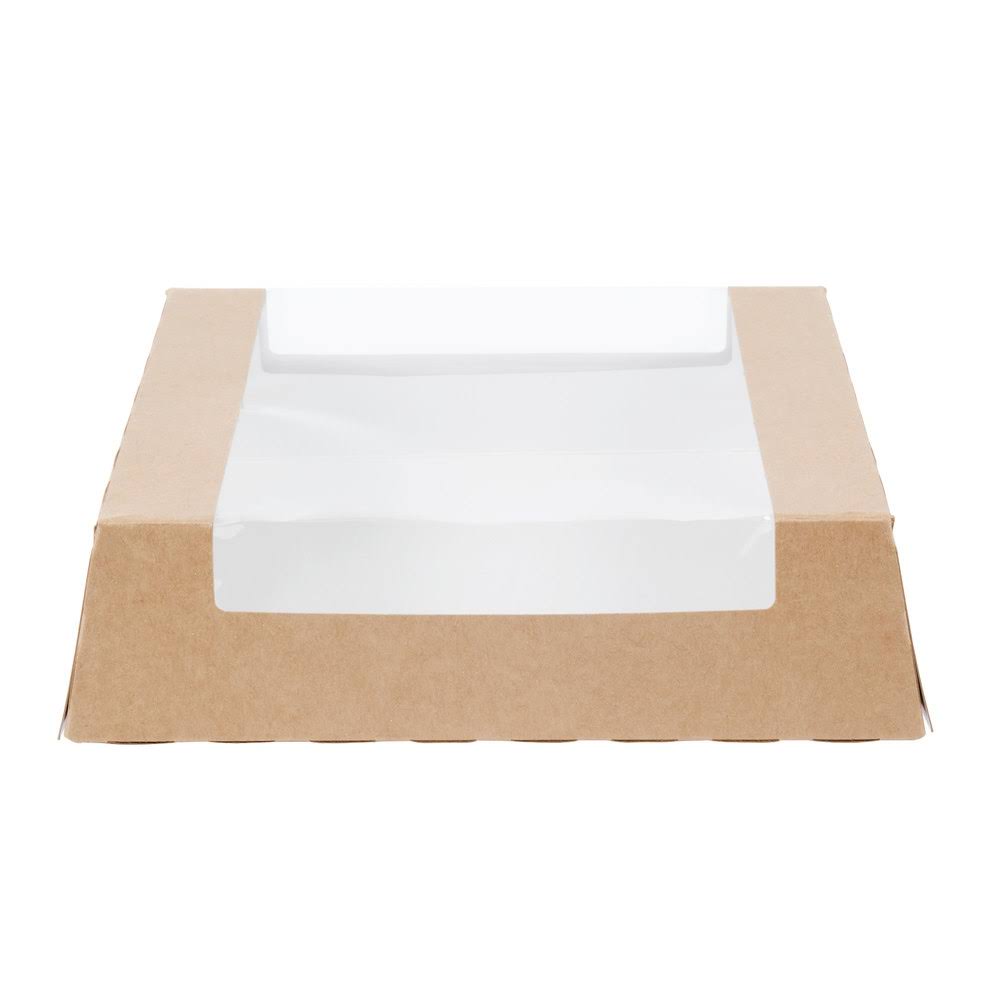 Kraft Auto-Popup Window Bakery Box with Grease-Resistant Interior - 100/Case K3200