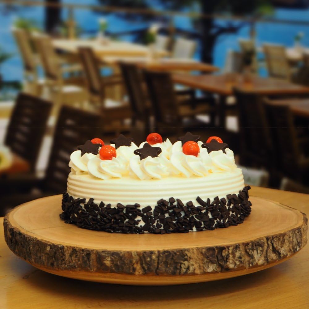 Circular Wood Cake and Pie Stand with Bark C548833